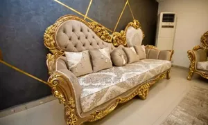 Set of Egyptian Royal Sofa Chair By8 With Center Table.