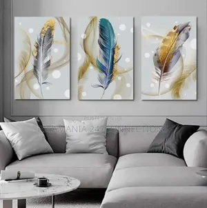 Golden Feathers Frameless Canvas