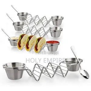 Stainless Steel Wave Shape Taco Holders Slots Kitchen
