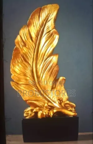 Gold Decorative Art Feather Statue Sculpture