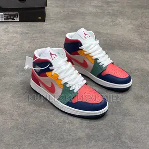 Original Air Jordan 1 Retro Mid Multi Color Sneakers