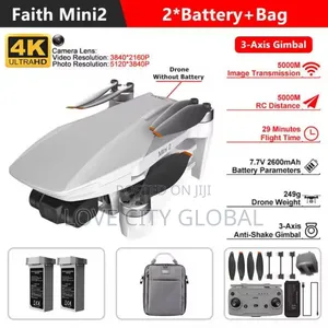 Faith Mini 2 Drone Faith2 Cfly 5km 5g Wifi Uhd, 2 Battery