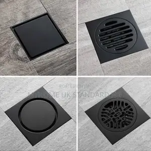 Quality Matte Black Floor Drainer. 10cm