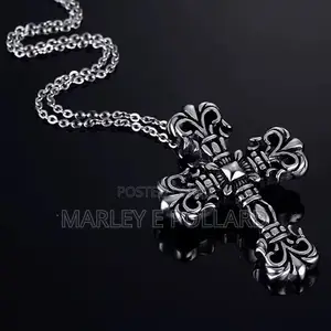 Cross Piece Silver Stainless Steel Necklace Chain