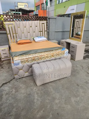6by6 Leather Family King Size Bed.