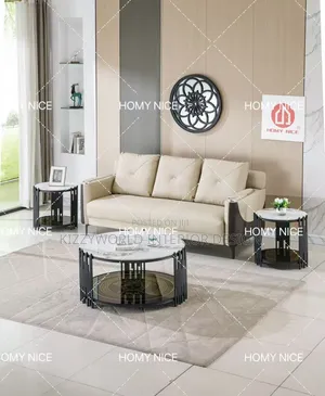 Imported Marble Center Table With Two Side Stools.
