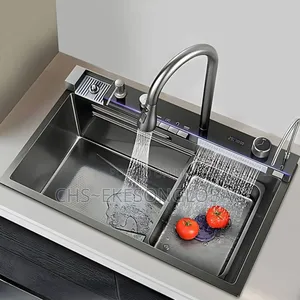 Piano Double Waterfall Luxury Kitchen Sink Multifunctional