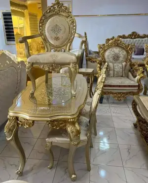 6 Seater Royal Dining Table With King and Queen Chairs