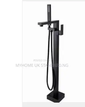 Quality Black Bathtub Freestanding Tap (Square)