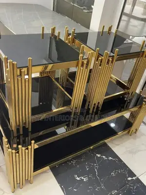 Luxury Home Glass Top Centre Table With 2 Side Stools
