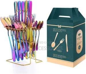Rainbow 24piece Cuttlery Set With Stand