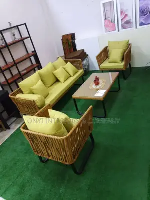 5 Seater Rattan Made Sofa Chair and Table