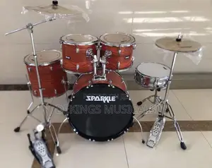 Sparkle 5piece Acoustic Drum Set With Cymbals,Stands &Throne
