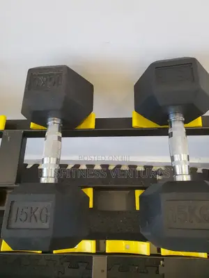 Pair of 15kg Hexagon Dumbell