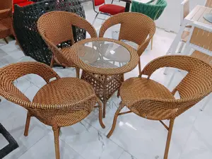 Rattan Chairs Full Set With Round Centre Table