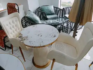 Coffee Chair With Canter Table With Marble Top