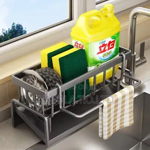 Kitchen Sink Sponge Drainer With Towel Holder
