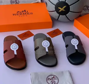 Hermes Quality Luxury Men Genuine Leather Slip-On