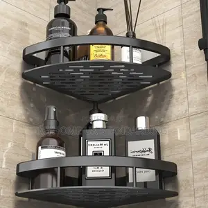 Quality Two-Tiered, Black, Corner Shower Caddy