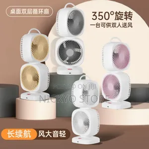 Double-head Mini Rechargeable Standing Fan