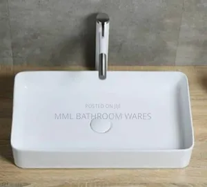 Elegant White Bathroom Rectangular Sink Countertop Basins