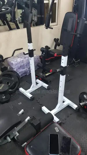 Portable Squat Rack Black White
