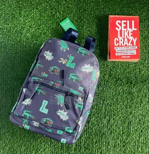"Lacoste Inspired Print Backpack - Blue, Green, White"