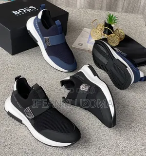Luxury Black and Blue Boss Sneakers Shoe