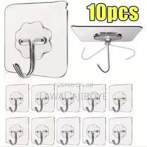 Transparent Self Adhesive Wall Hooks Heavy Duty Multi Purpos