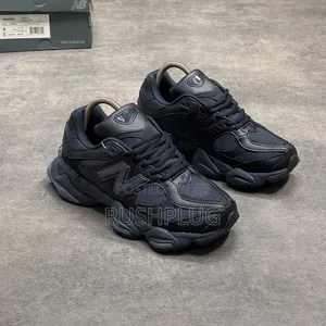 New Balance 9060 Triple Black Leather Sneakers