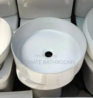 White Round Counter Top Basin Without Tap Hole