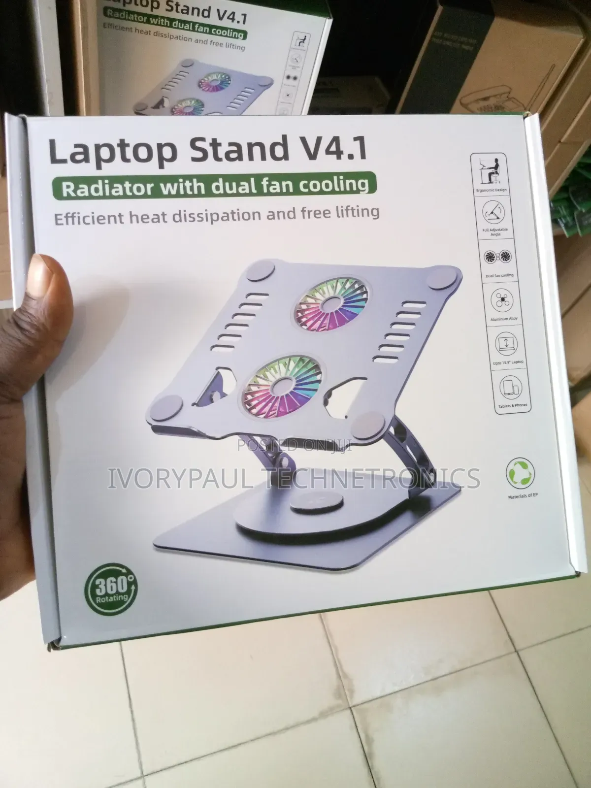 Rotatable Laptop Stand With Cooling Fan