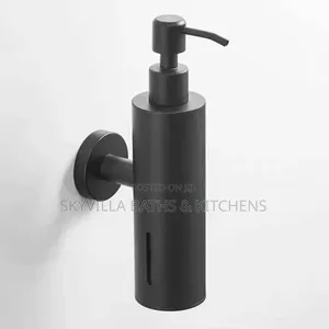 Black Wall Hung Liquid Soap Dispenser.