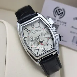 Franck Muller Inspired Chronograph Black Leather Watch