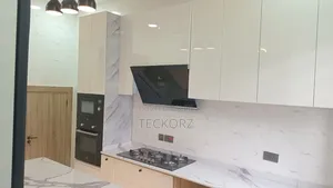 Kitchen Cabinet With Glazzed Lighted Tall Unit