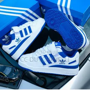 Adidas Forum Low Shoes in White and Blue.