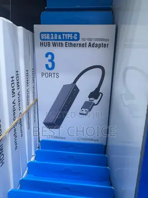 4-in-1 Usb 3.0 Ethernet Hub With Usb-C Adapter