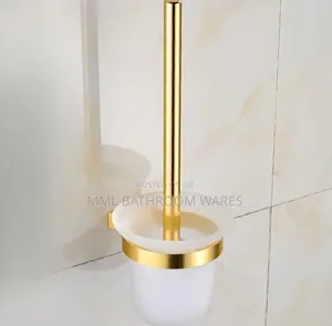 Wall Mounted Toilet Brush With White Frosted Base