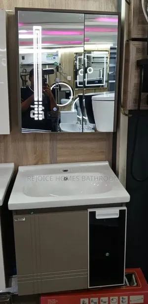 Luxury Bathroom Vanity With Led Mirror Under-Sink Cabinet