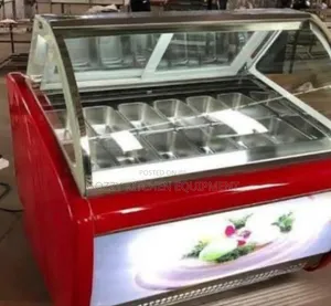 Red 12 Bowls Ice Cream Freezer Big
