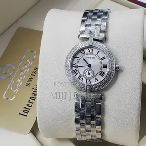 "Cartier Inspired Silver Shiny Watch for Women "