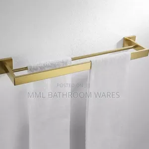 60cm Gold Stainless Steel Double Towel Rack Holder