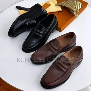 Original Louis Vuitton Brown / Black Leather Shoes for Men