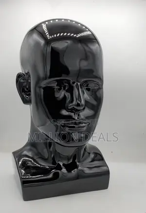 Male Mannequin Fiber Dummy Head Black