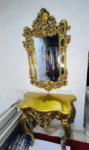 Gold Mirror Console - Luxury