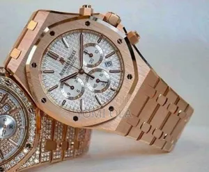 Audemars Piguet White Dial Rose Gold Chain Watch