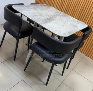 Contemporary 4 Sitters Marble Top Dining Table