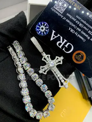 VVS Moissanite Big Chunk Diamonds Sterling Silver Neck