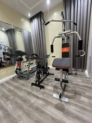 Mini Gym House. Treadmill, Spinning, and 1 Station Gym