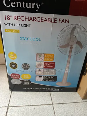 Century 18 Inches Frc-45-c Rechargeable Silver Standing Fan